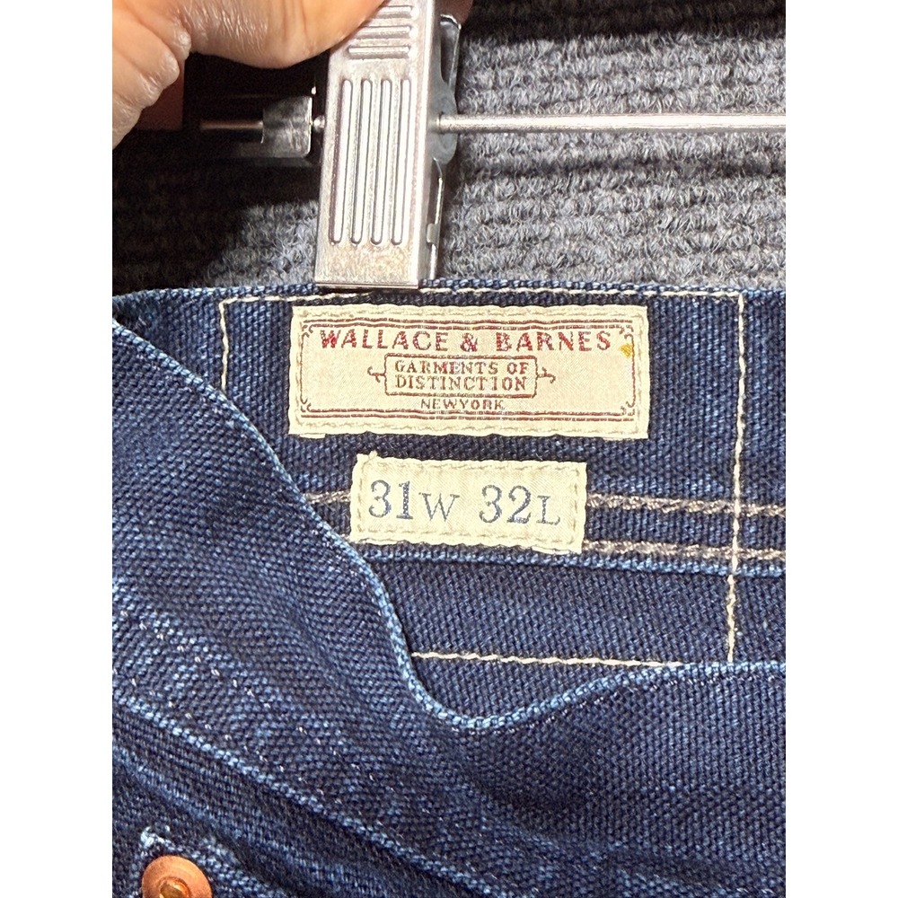 Wallace & Barnes Carpenter Pants Mens 31 Blue Canvas Workwear H2012 - Picture 2 of 9